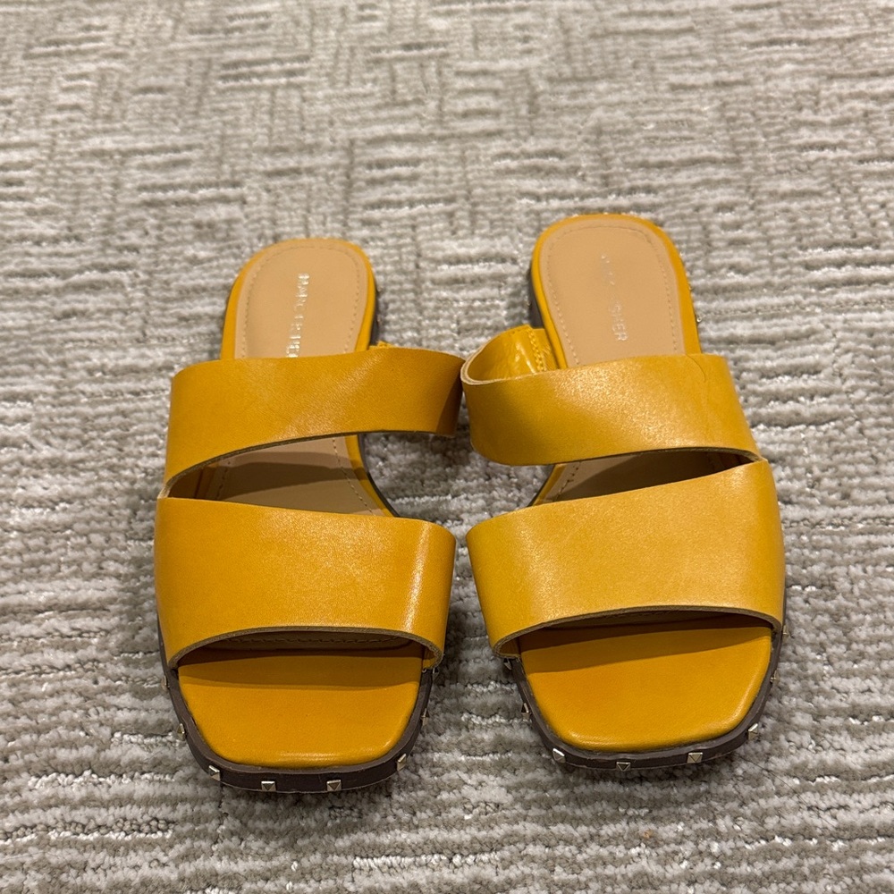 Marc Fisher Yellow Slide Sandals